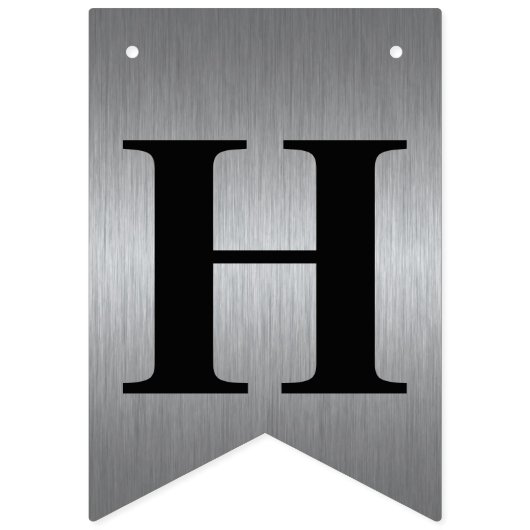 Classy Modern Silver en Black Birthday Banner (Tweede vlag)