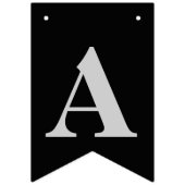 Classy Modern Silver en Black Birthday Banner (Derde vlag)