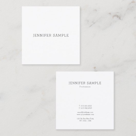 Classy Modern Simple Design Sjabloon, geavanceerd Vierkante Visitekaartje (Voorkant / Achterkant)