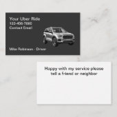 Classy Modern Simple Uber Driver Taxi Visitekaartje (Voorkant / Achterkant)