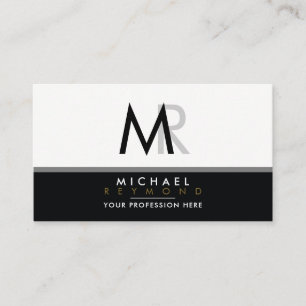 Classy modern stijlvol zwart-wit professional visitekaartje