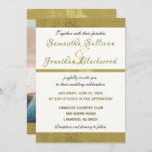 Classy Moderne Kalligrafie Fotohuwelijksuitnodigin Kaart (Voorkant / Achterkant)