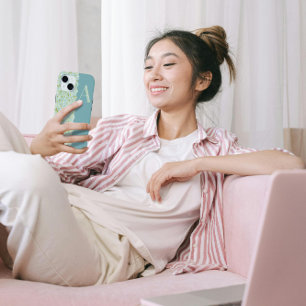 Classy  MONOGRAM A BABY BLUE FLORAL chic