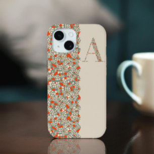 Classy  MONOGRAM A BEIGE FLORAL Hoesje-Mate