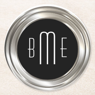 Classy Monogram Budget Ronde Kartonnen Onderzetter