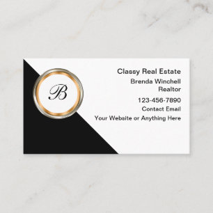 Classy Monogram Cartes de visite immobiliers