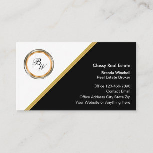 Classy Monogram Courtier immobilier Cartes de visi