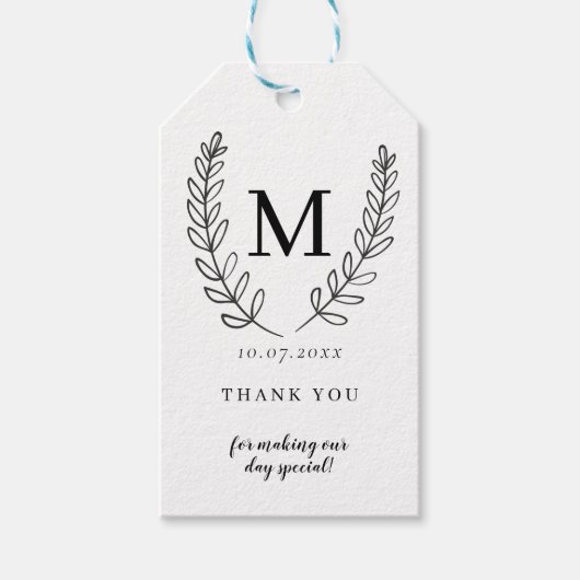 Classy Monogram Custom CadeauLabels (Voorkant)