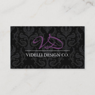 Classy Monogram Damask Visitekaartje