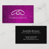 Classy Monogram Damask Visitekaartje (Voorkant / Achterkant)