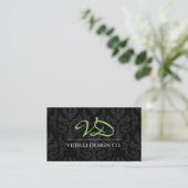 Classy Monogram Damask Visitekaartje (Staand voorkant)