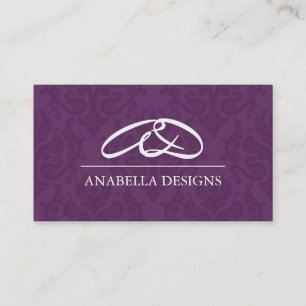Classy Monogram Damask Visitekaartje
