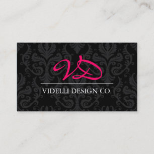 Classy Monogram Damask Visitekaartje