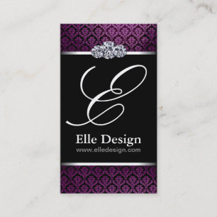 Classy Monogram Damask Visitekaartje
