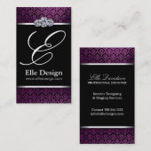 Classy Monogram Damask Visitekaartje (Voorkant / Achterkant)