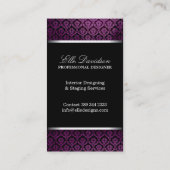 Classy Monogram Damask Visitekaartje (Achterkant)