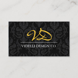 Classy Monogram Damask Visitekaartje