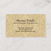 Classy Monogram Damask Visitekaartje (Achterkant)