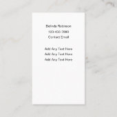 Classy Monogram Elegante Visitekaartjes (Achterkant)