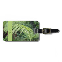 Classy Monogram Fern Leaf Bagagelabel