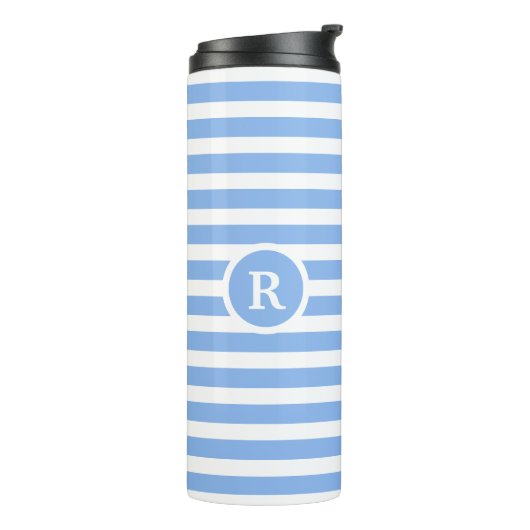 Classy Monogram Gestreept Thermosbeker (Gedraaid links)