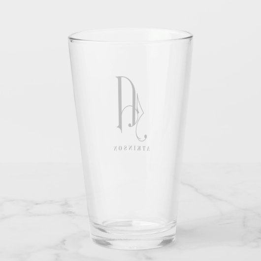 Classy Monogram Initiaal A met Achternaam Editable Glas (Achterkant)