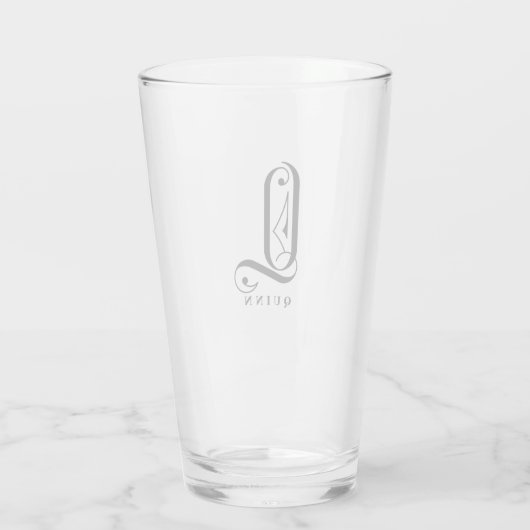 Classy Monogram Initiaal Q met Achternaam Glass Glas (Achterkant)