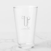 Classy Monogram Initiaal U met Achternaam glas (Achterkant)