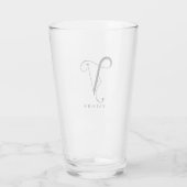 Classy Monogram Initiaal V met Achternaam Glass Glas (Achterkant)