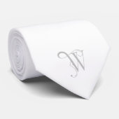 Classy Monogram Initiaal W, grijs op wit Stropdas (Opgerold)