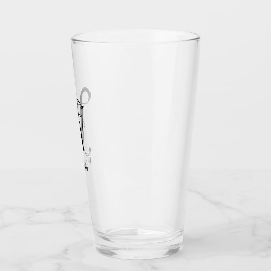 Classy Monogram Initiaal W met Achternaam Editable Glas (Links)