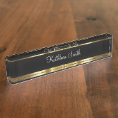 Classy Monogram Kantoor Desk Name Bord Naambordje (Zijkant)