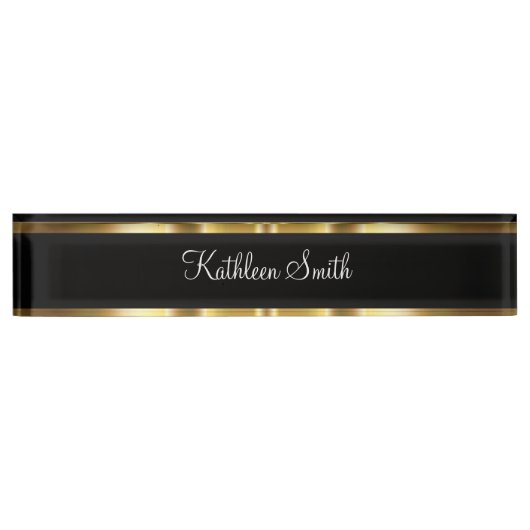 Classy Monogram Kantoor Desk Name Bord Naambordje (Voorkant)