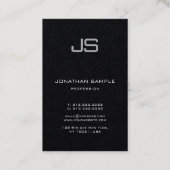 Classy Monogram Premium - zwart - verticaal modern Visitekaartje (Achterkant)