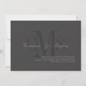 Classy + Monogramme contemporain Invitations de ma (Dos)