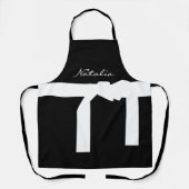Classy Monogramme Nom tablier noir et blanc (Recto)