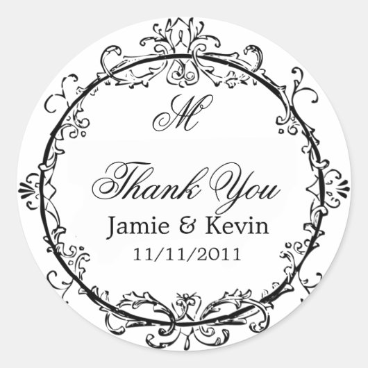 Classy Monogrammed Stickers (Voorkant)