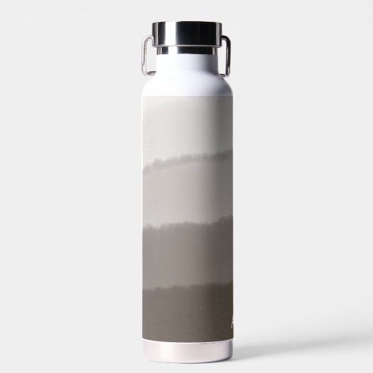 Classy Monogrammed Waterverf Davy Grey Ombre Waterfles (Voorkant)