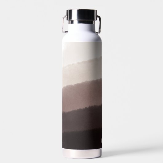 Classy Monogrammed Waterverf Walnut Brown Ombre Waterfles (Voorkant)