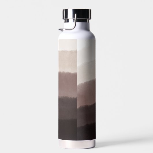 Classy Monogrammed Waterverf Walnut Brown Ombre Waterfles (Rechts)