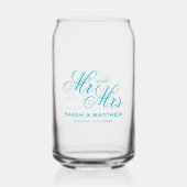 Classy Mr and Mrs wedding personalized azure blue (Recto)
