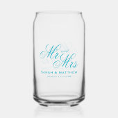 Classy Mr and Mrs wedding personalized azure blue (Verso)