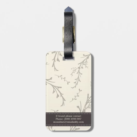 Classy Mr. en Mrs. Personalized Bagagelabel (Achterkant verticaal)