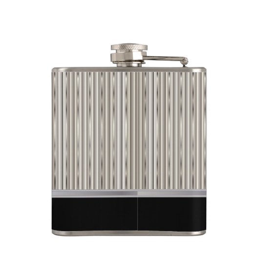 Classy Multi Silver Strip Design Heupfles (Achterkant)