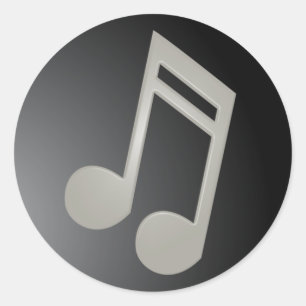 Classy Music Note-Sticker Ronde Sticker