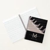 Classy Music Practice Piano Keys Monogram Notitieboek (Binnen)