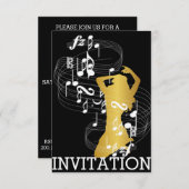 Classy Musical Dance Cabaret Vip Girl Invitation (Devant / Derrière)
