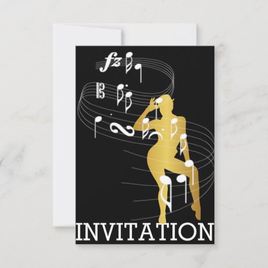 Classy Musical Dance Cabaret Vip Invitation (Devant)