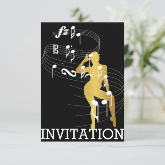 Classy Musical Dance Cabaret Vip Invitation (Debout devant)