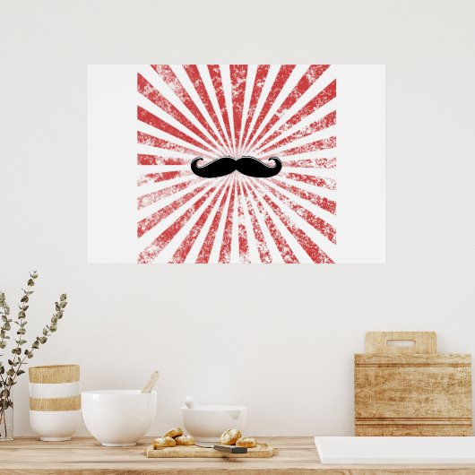 Classy Mustache Poster (Keuken)